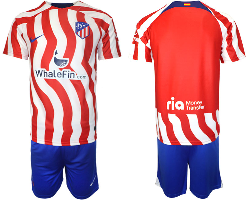Men 2023-2024 Club Atletico Madrid home blank red Soccer Jersey->atletico madrid jersey->Soccer Club Jersey